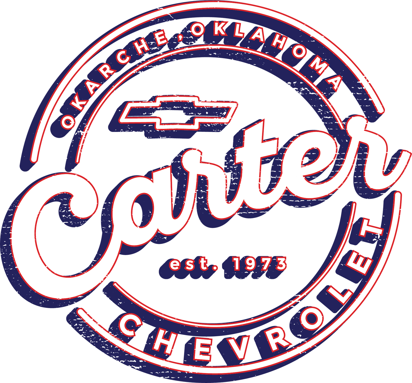 Distressed Red, White & Blue Round Carter