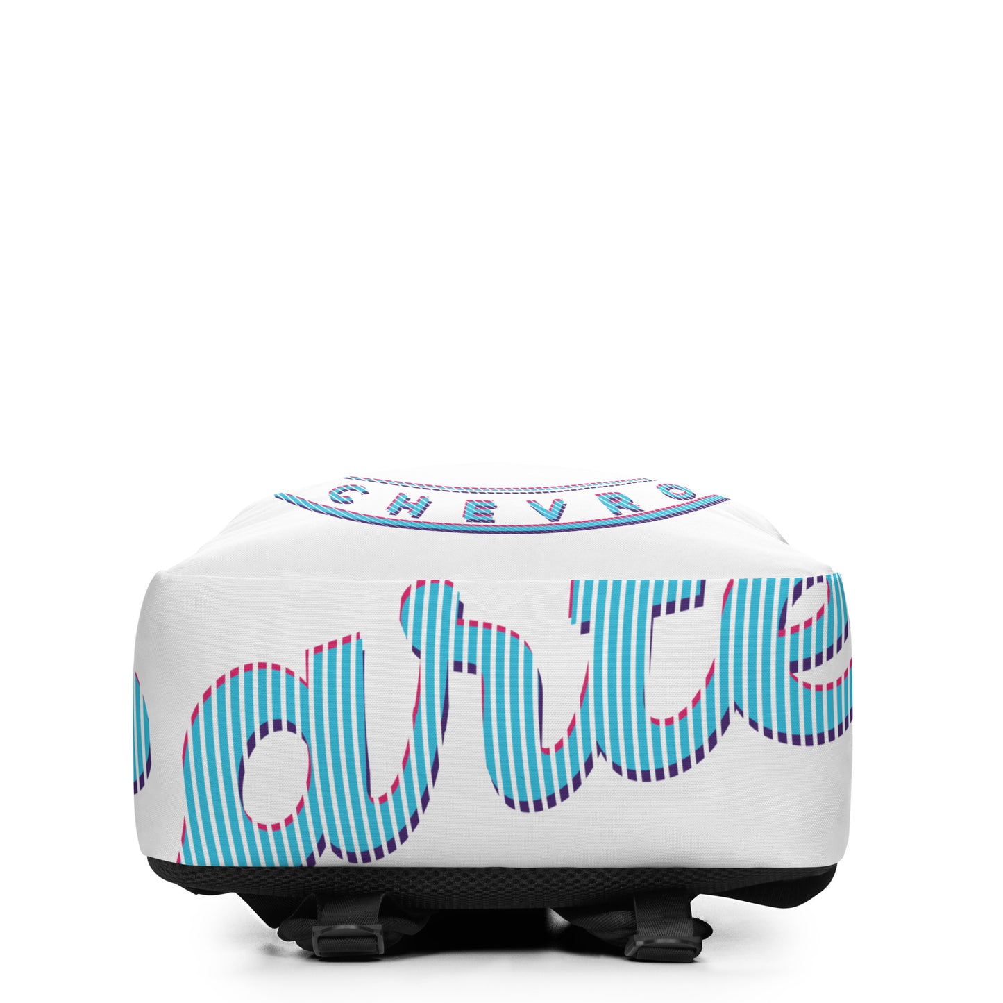 Minimalist Backpack - Blue, Pink & Purple Round Carter Logo