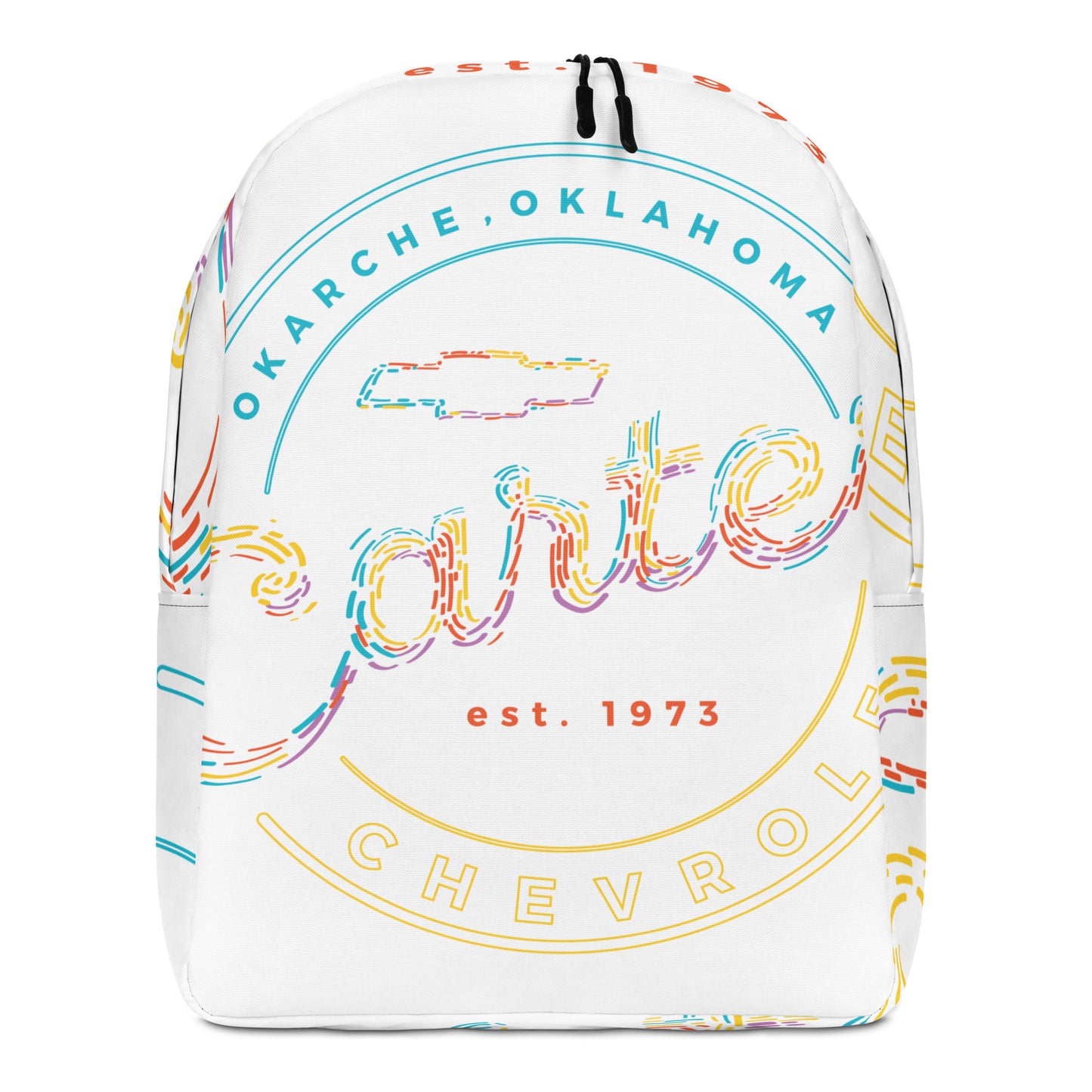 Minimalist Backpack - Colorful Round Carter Logo