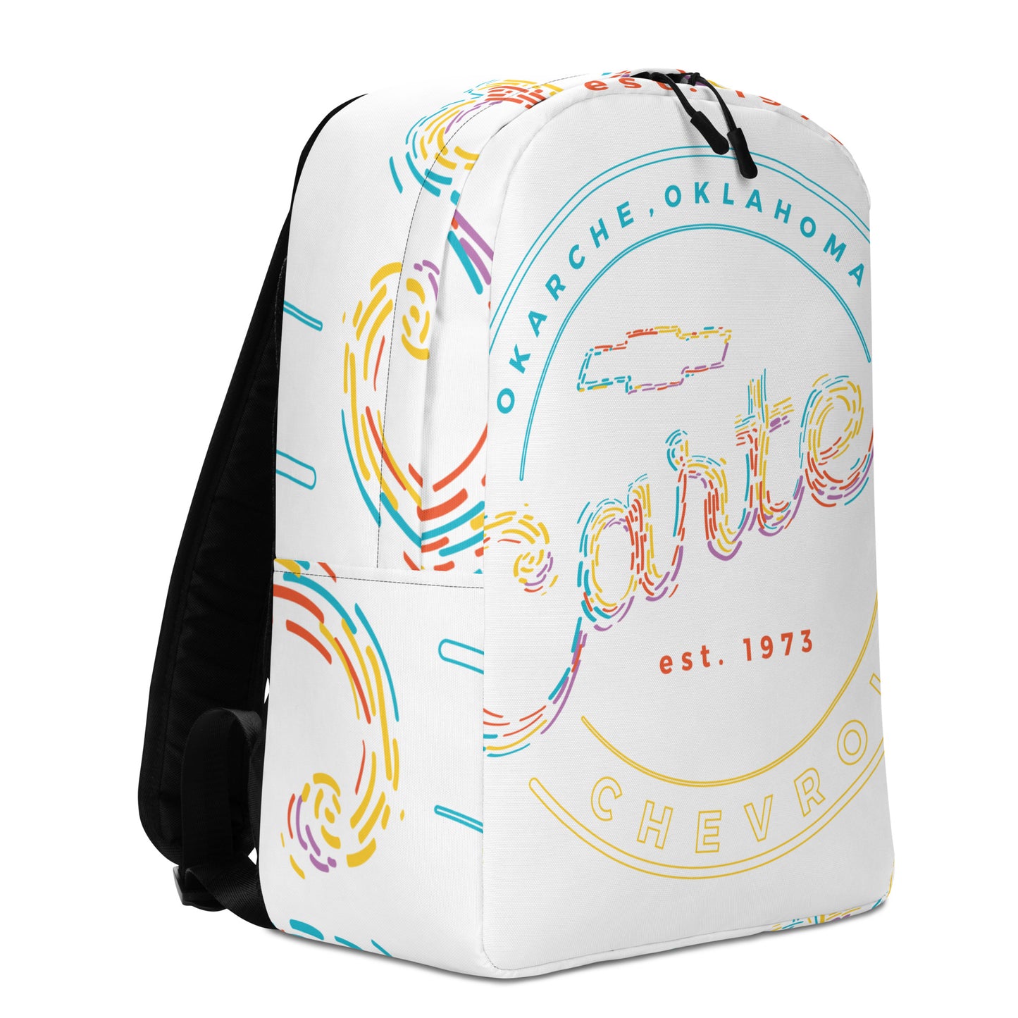 Minimalist Backpack - Colorful Round Carter Logo