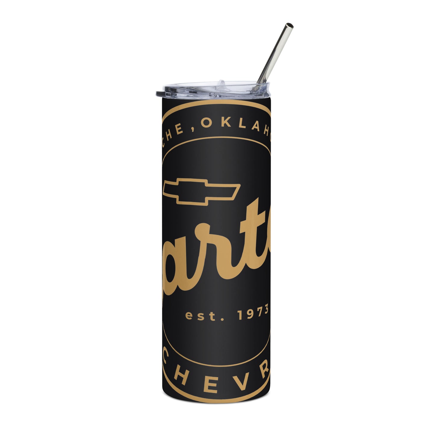 Stainless Steel Tumbler - Gold Round Carter Logo