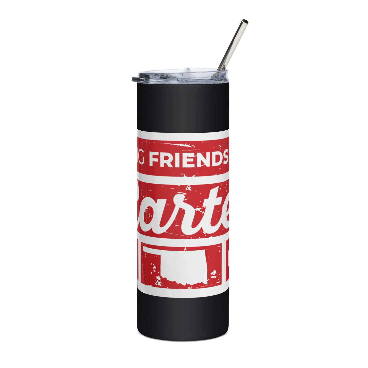 Stainless Steel Tumbler - Distressed Collage Red Rectangle