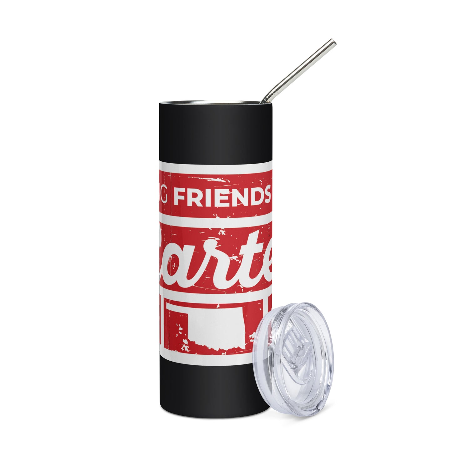 Stainless Steel Tumbler - Distressed Collage Red Rectangle