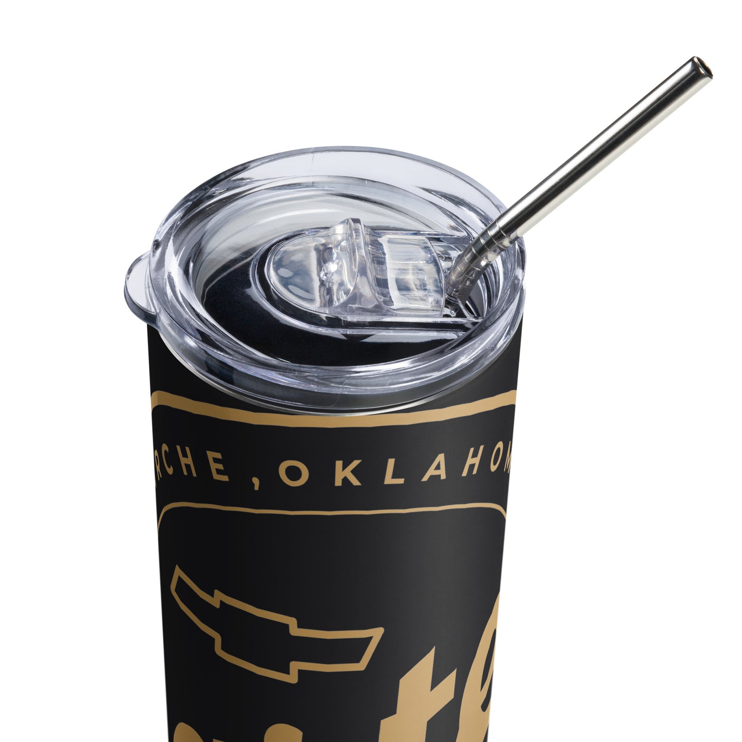 Stainless Steel Tumbler - Gold Round Carter Logo
