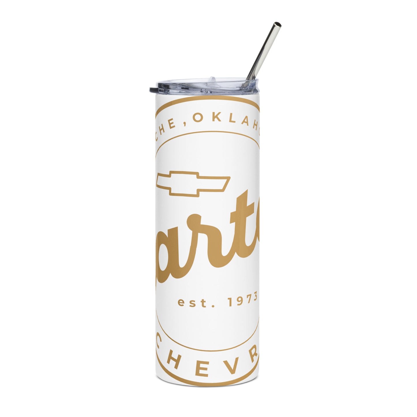 Stainless Steel Tumbler - Gold Round Carter Logo