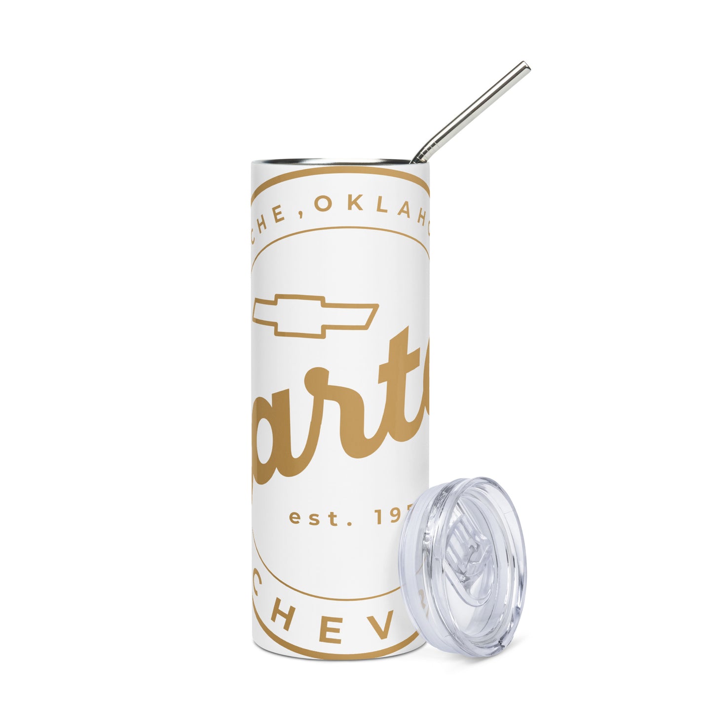 Stainless Steel Tumbler - Gold Round Carter Logo