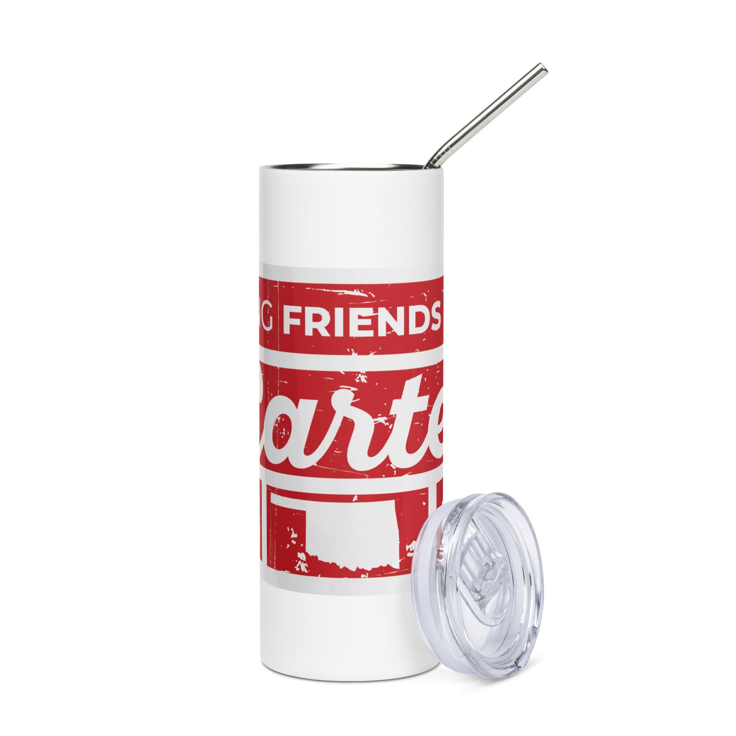 Stainless Steel Tumbler - Distressed Collage Red Rectangle