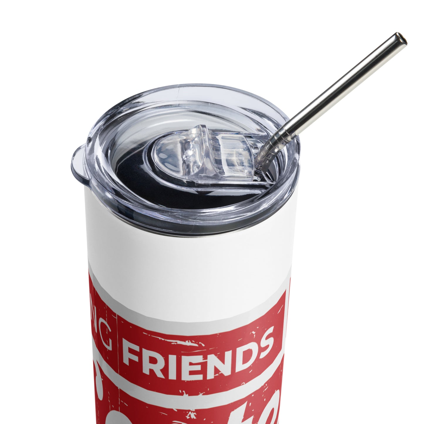 Stainless Steel Tumbler - Distressed Collage Red Rectangle