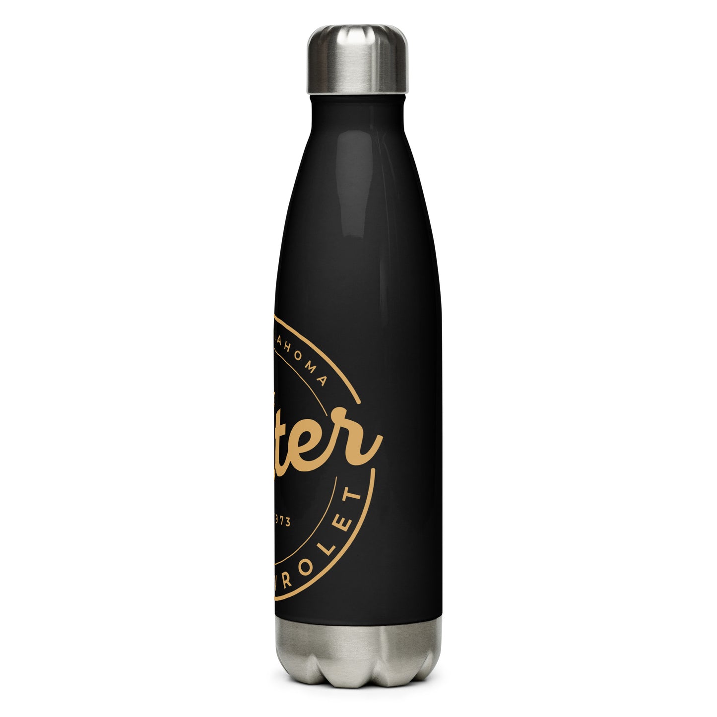 Stainless Steel Water Bottle - Carter Gold Round Logo