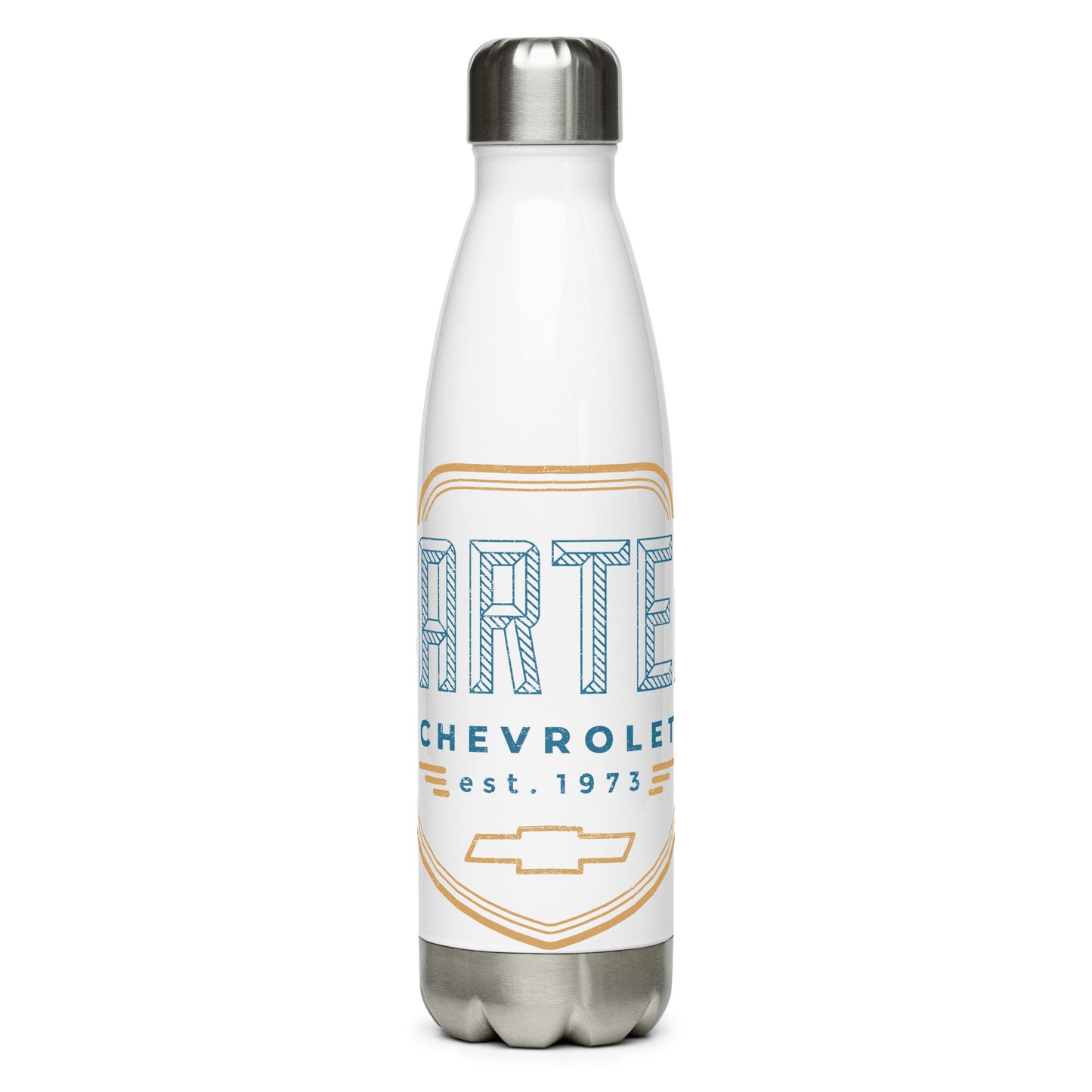 Stainless Steel Water Bottle - Blue and Gold Carter Shield