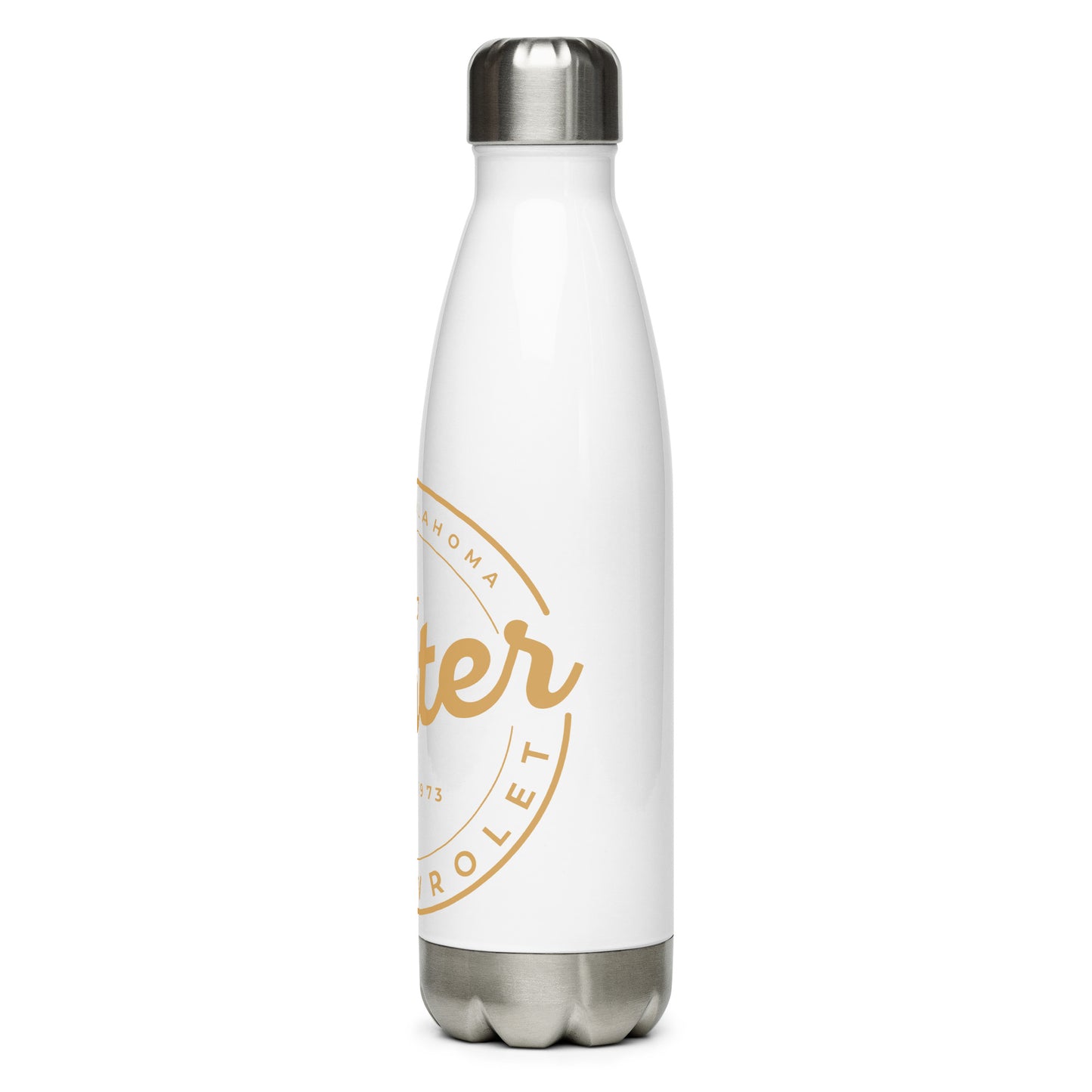 Stainless Steel Water Bottle - Carter Gold Round Logo