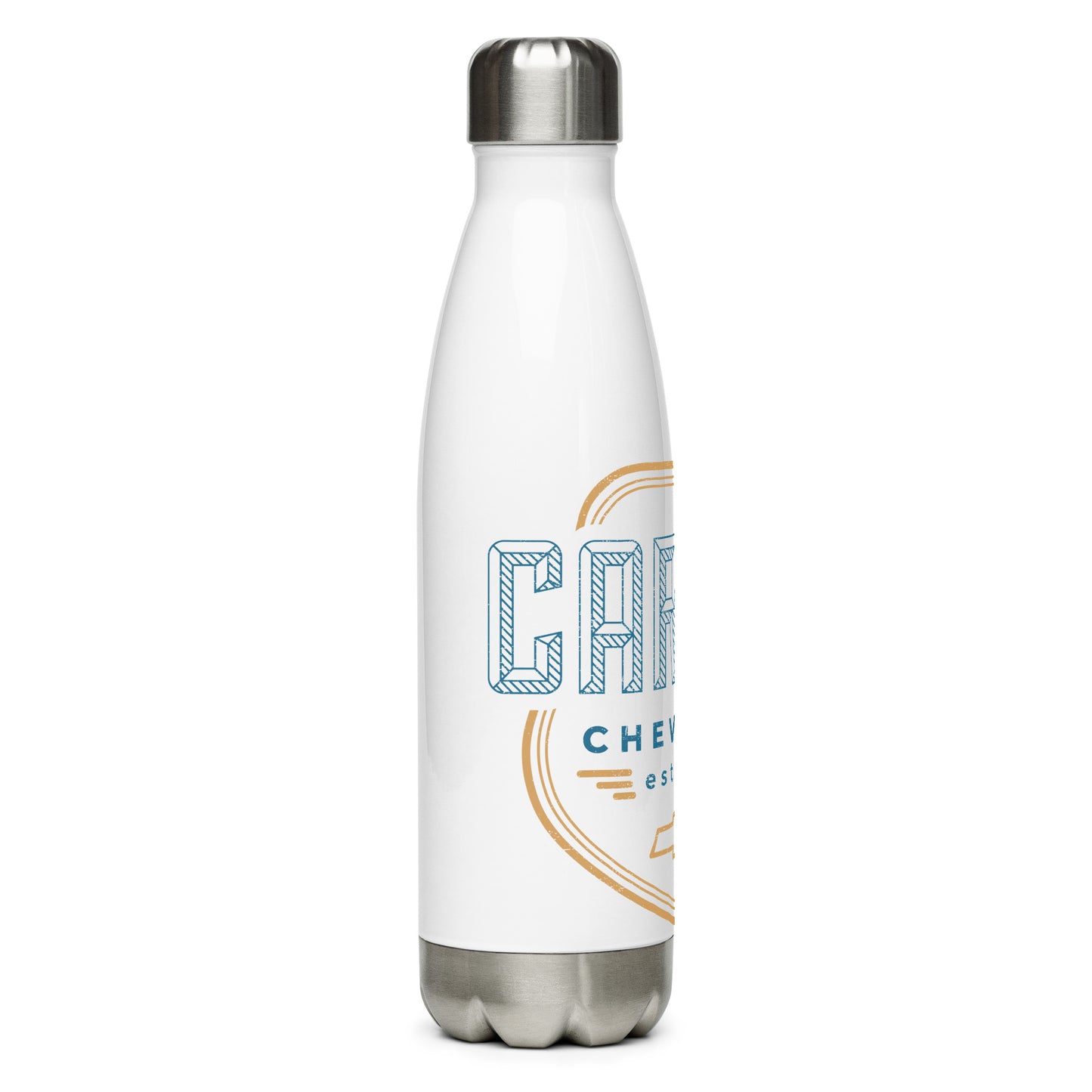 Stainless Steel Water Bottle - Blue and Gold Carter Shield