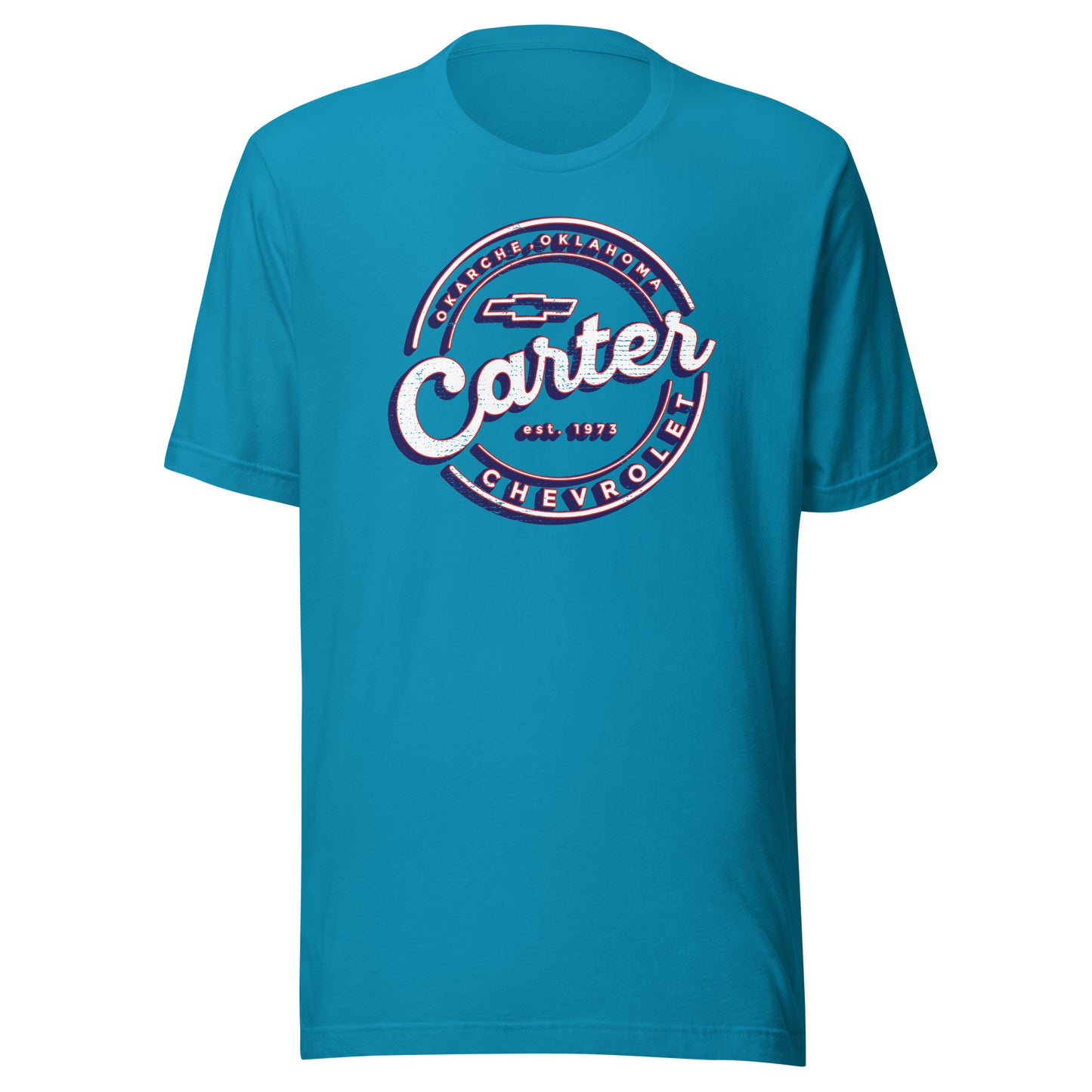 Distressed Red, White & Blue Round Carter
