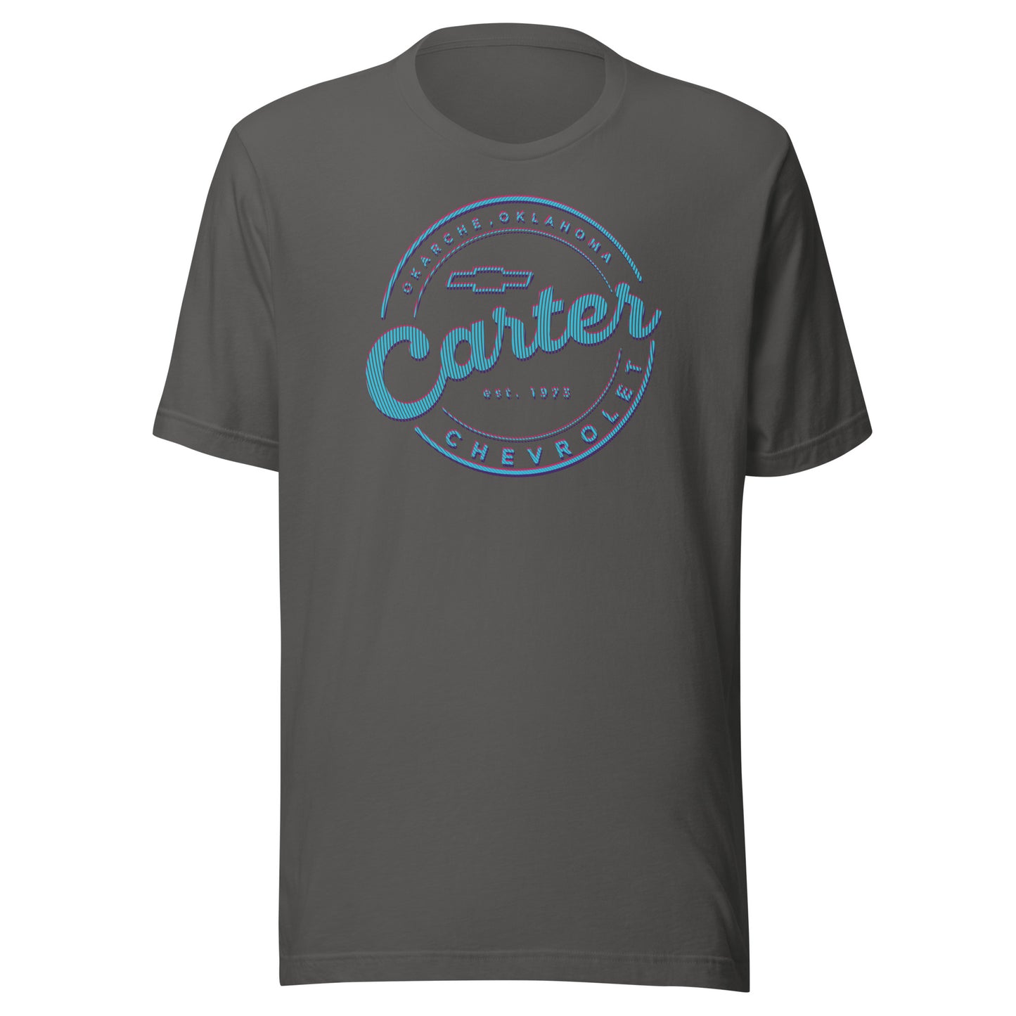 Blue, Pink & Purple Lines Round Carter Logo