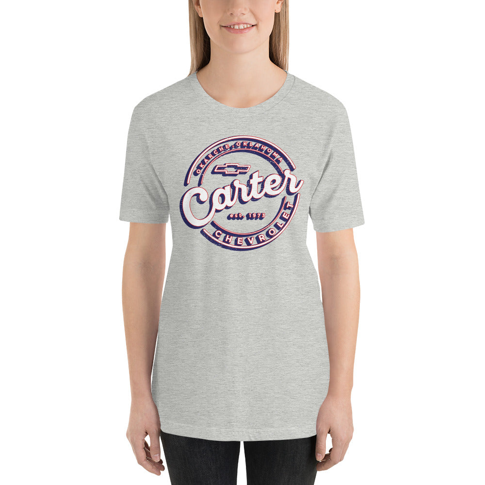 Distressed Red, White & Blue Round Carter