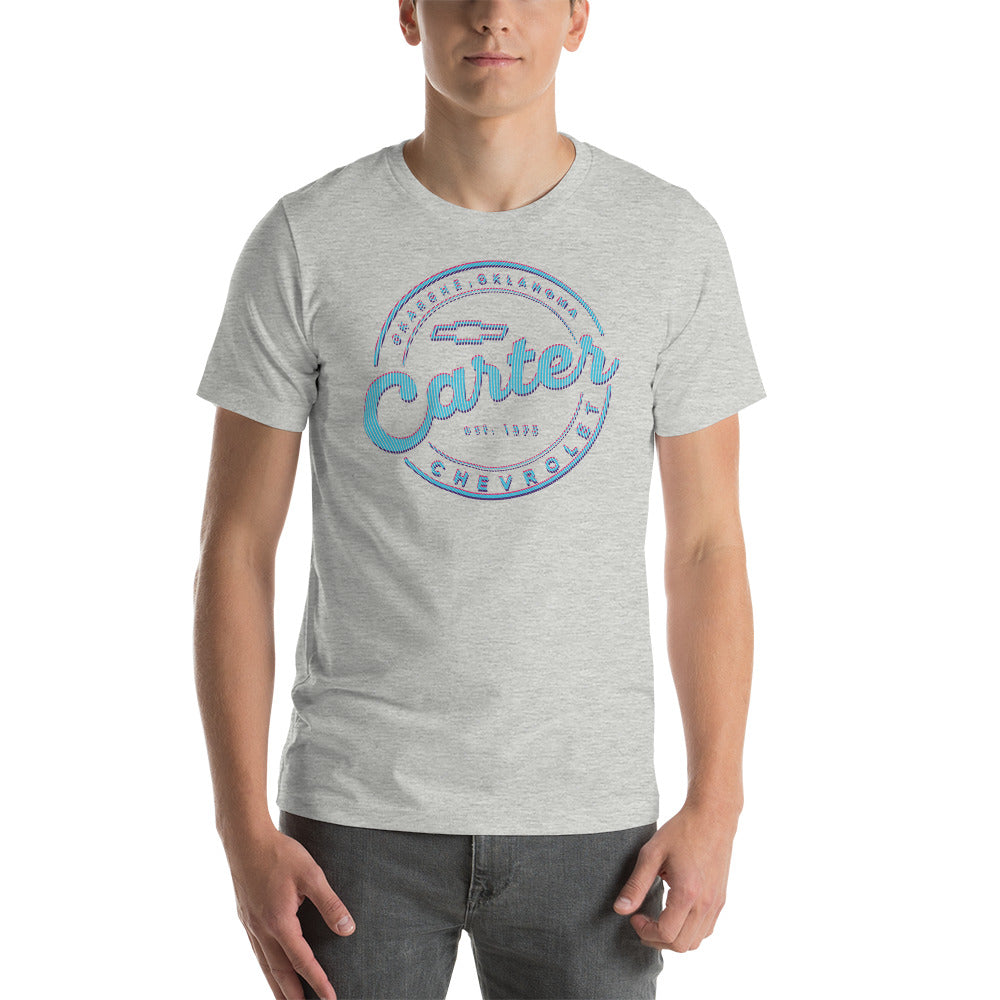 Blue, Pink & Purple Lines Round Carter Logo
