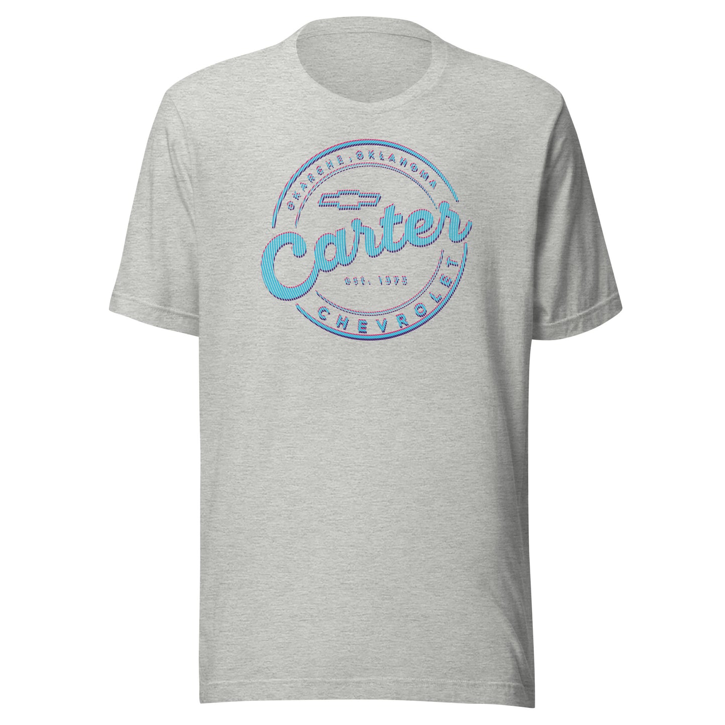 Blue, Pink & Purple Lines Round Carter Logo