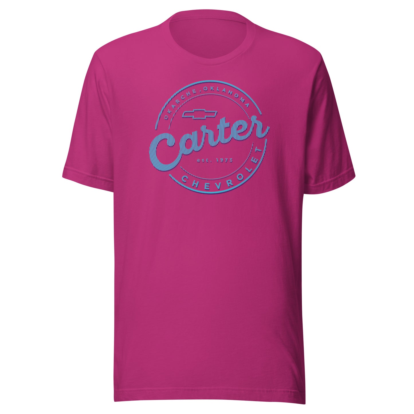 Blue, Pink & Purple Lines Round Carter Logo
