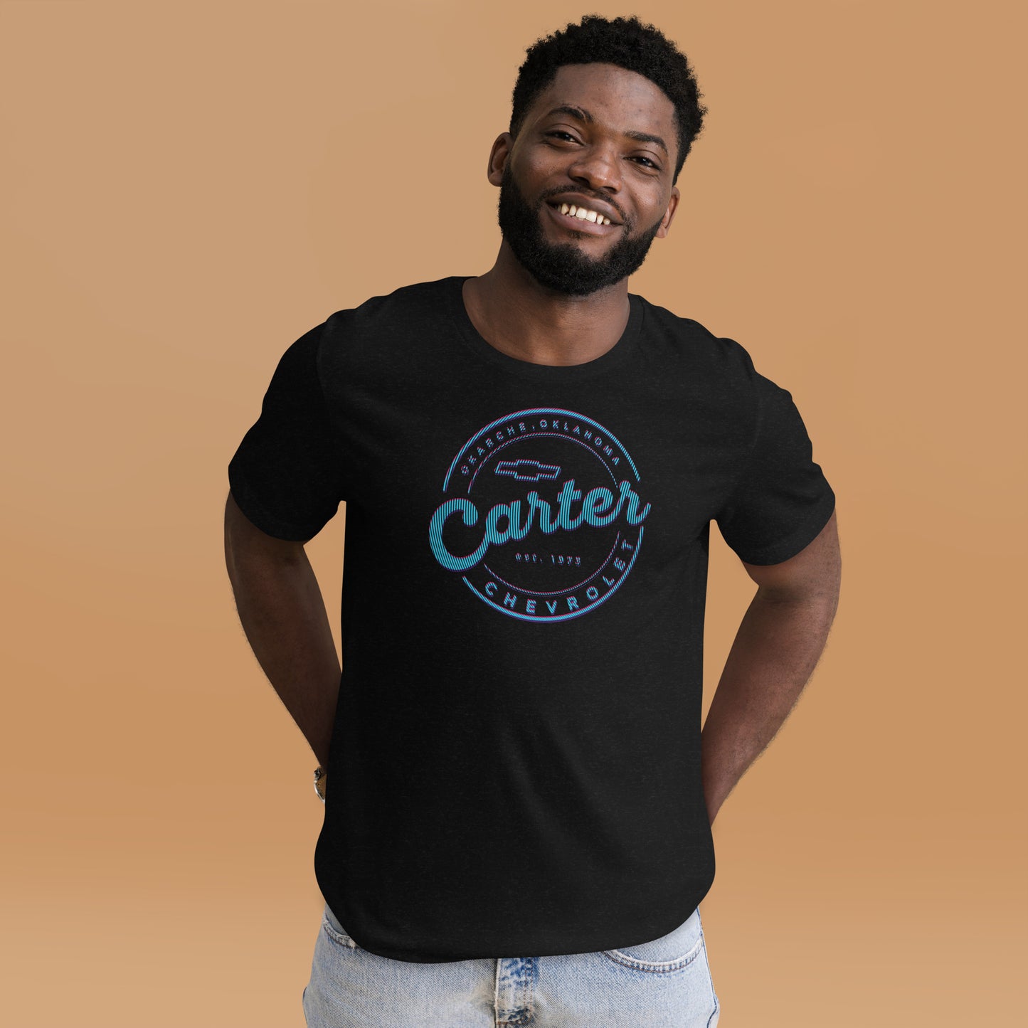 Blue, Pink & Purple Lines Round Carter Logo