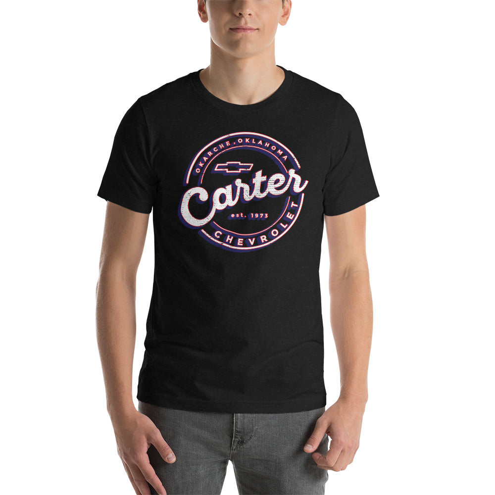 Distressed Red, White & Blue Round Carter