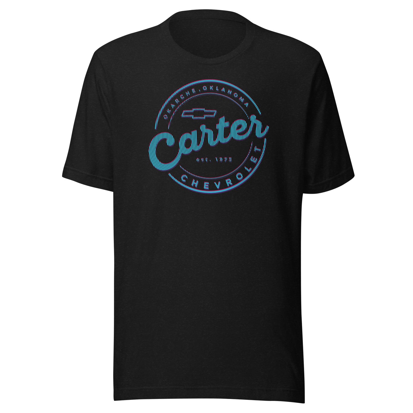 Blue, Pink & Purple Lines Round Carter Logo