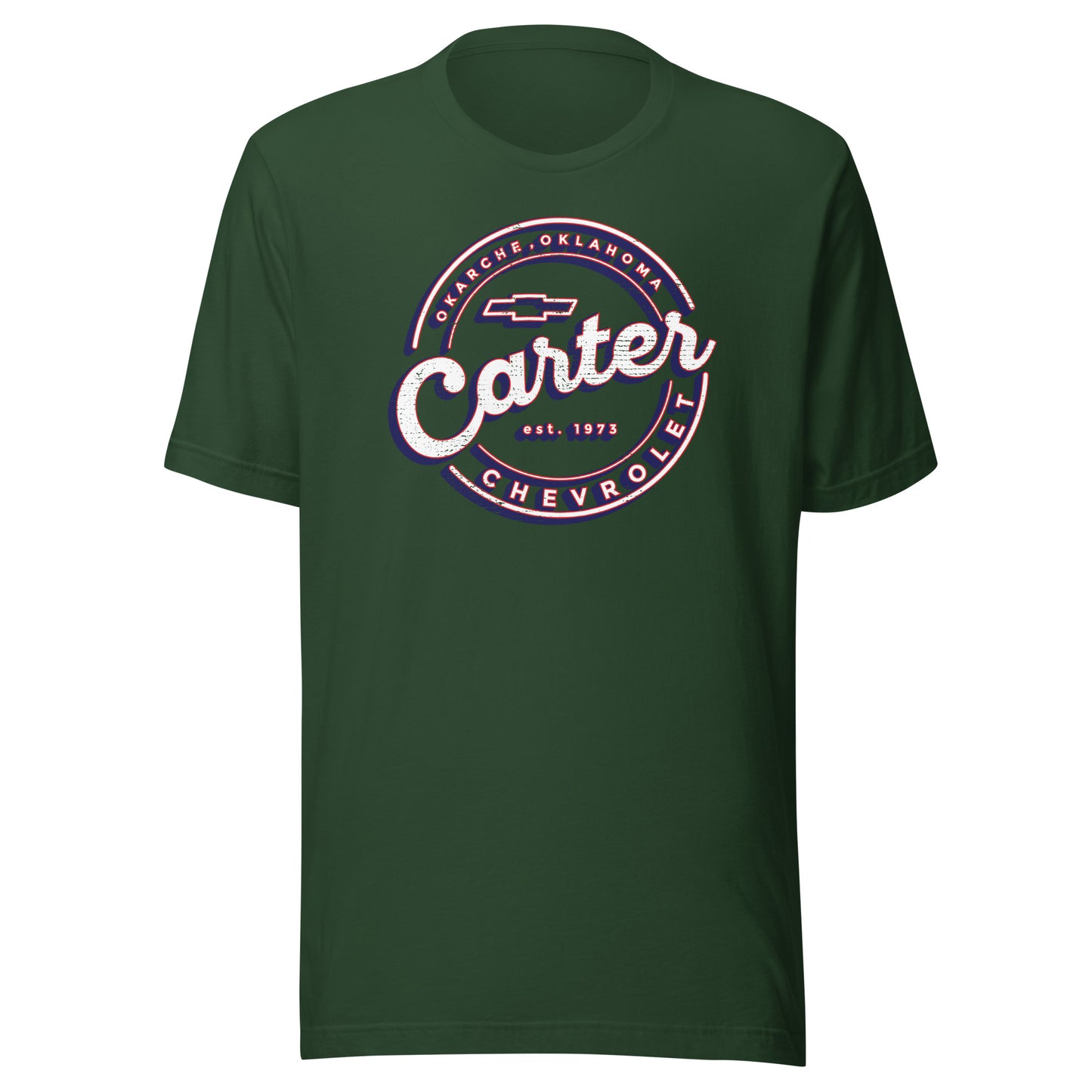 Distressed Red, White & Blue Round Carter