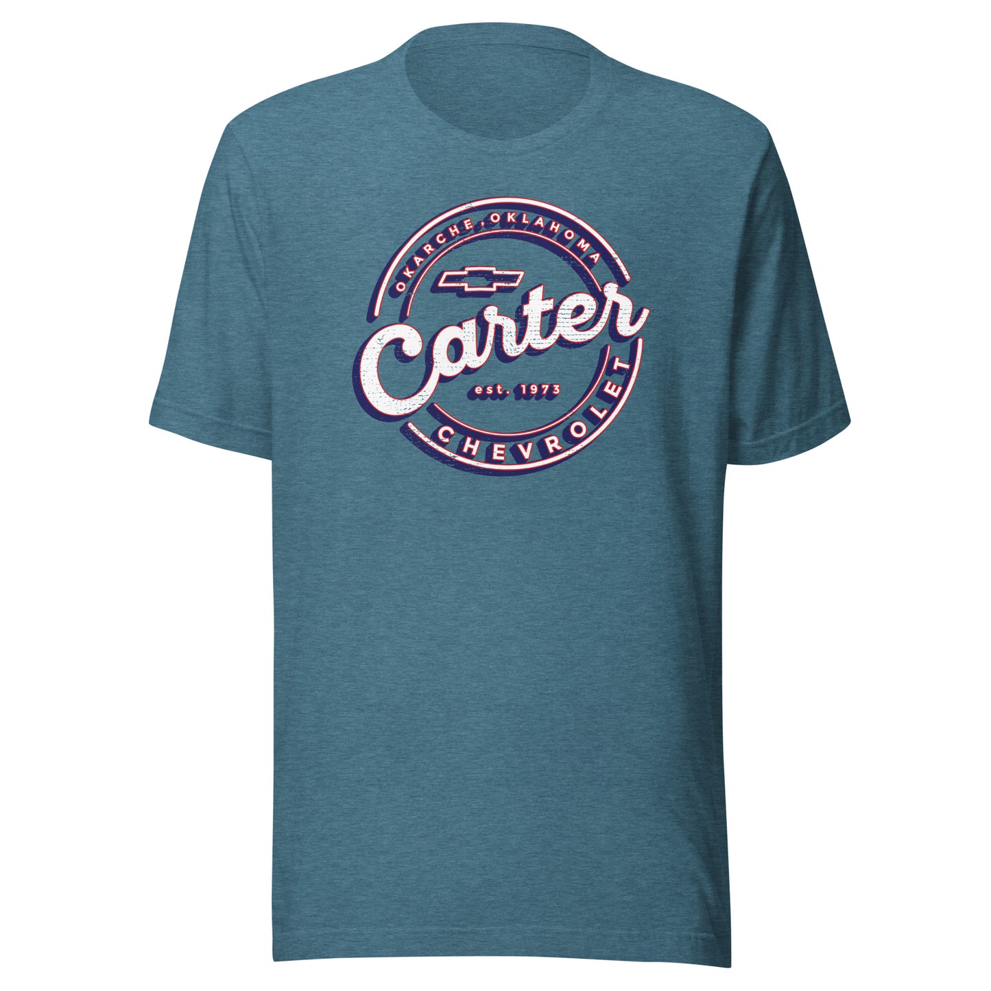 Distressed Red, White & Blue Round Carter