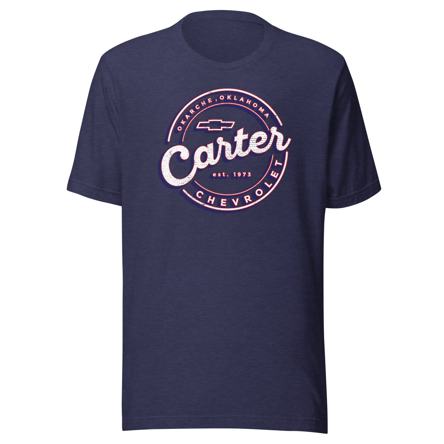 Distressed Red, White & Blue Round Carter