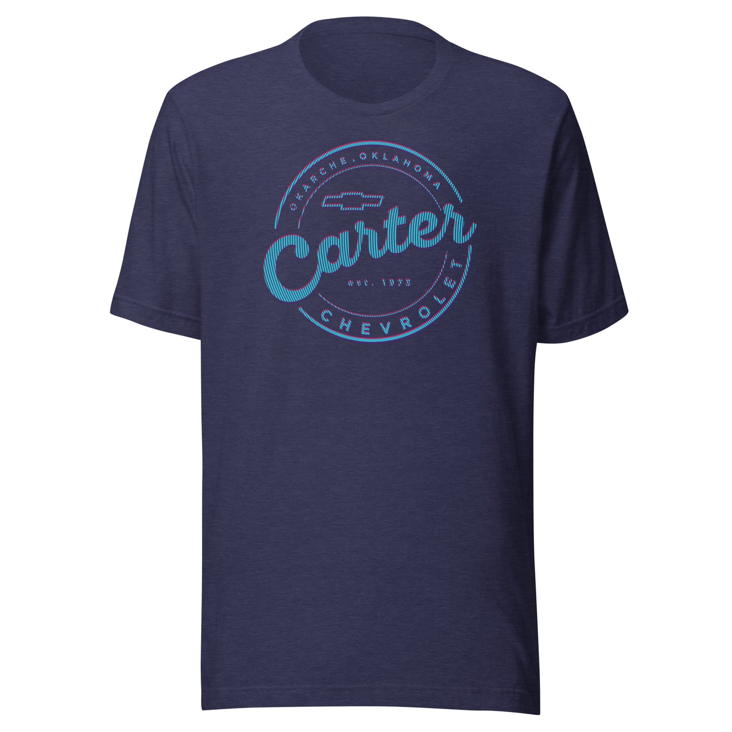 Blue, Pink & Purple Lines Round Carter Logo