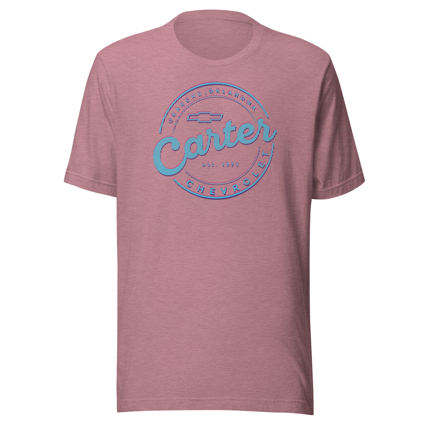Blue, Pink & Purple Lines Round Carter Logo