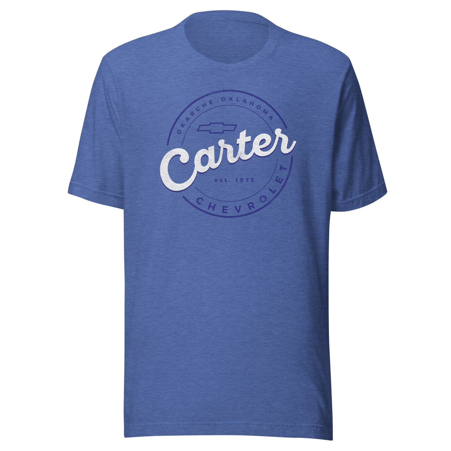 Blue & White Dot Matrix Round Carter Logo