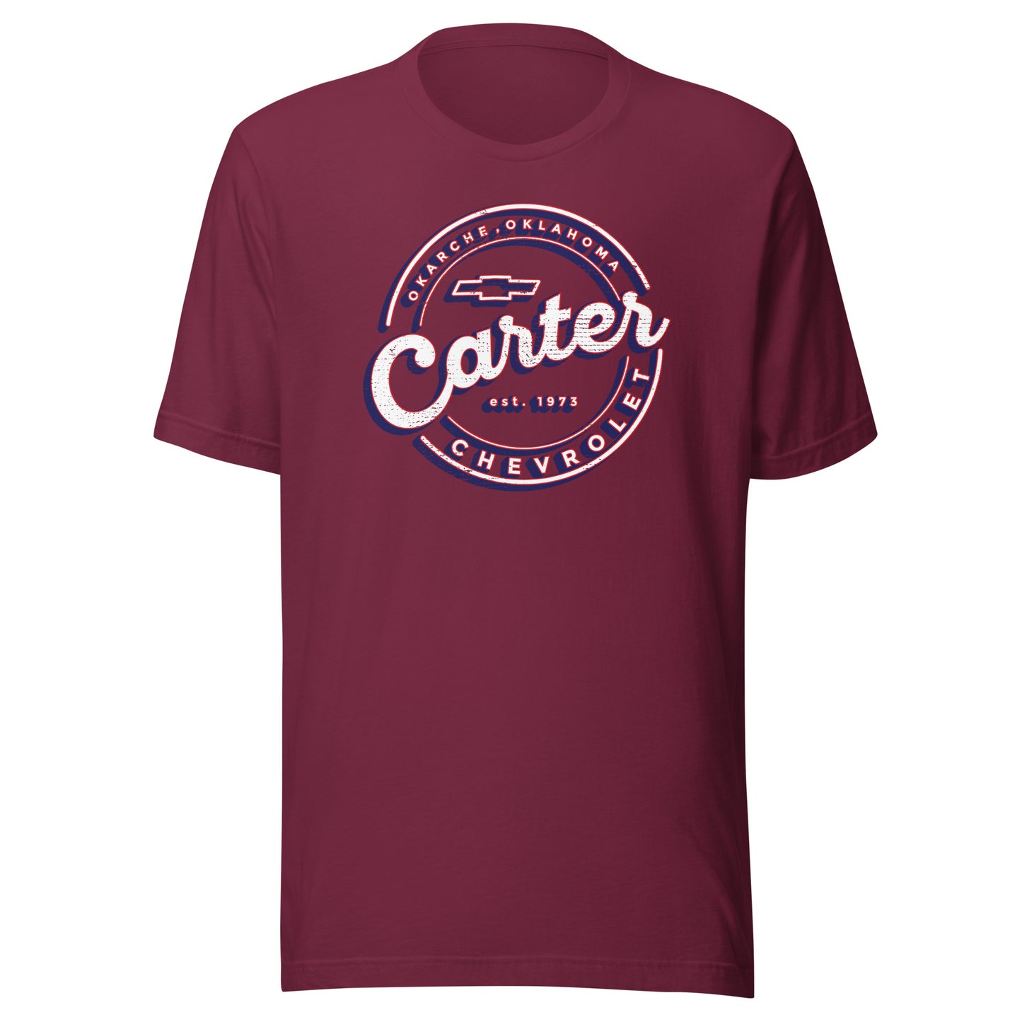 Distressed Red, White & Blue Round Carter