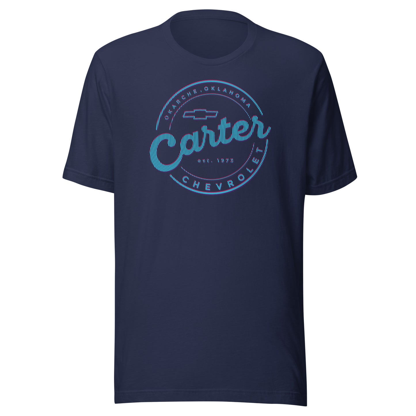Blue, Pink & Purple Lines Round Carter Logo