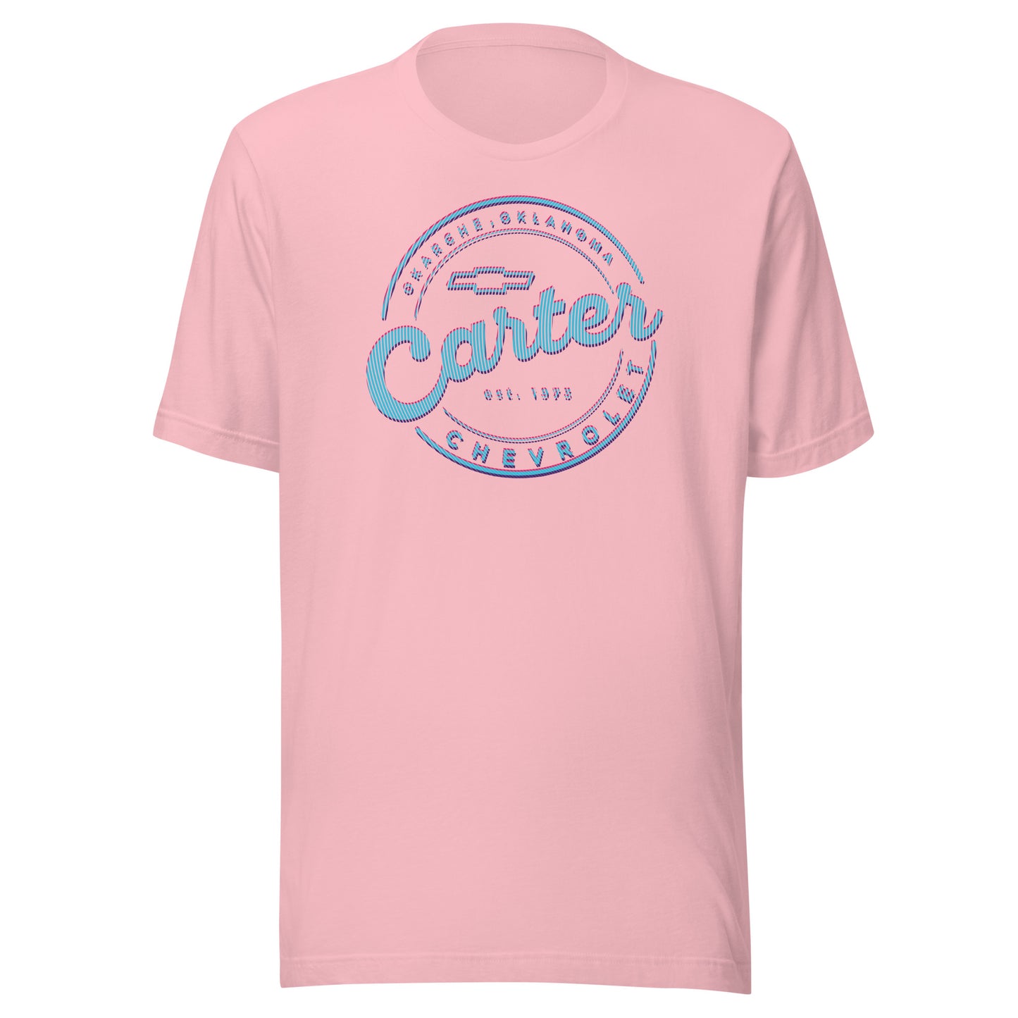 Blue, Pink & Purple Lines Round Carter Logo
