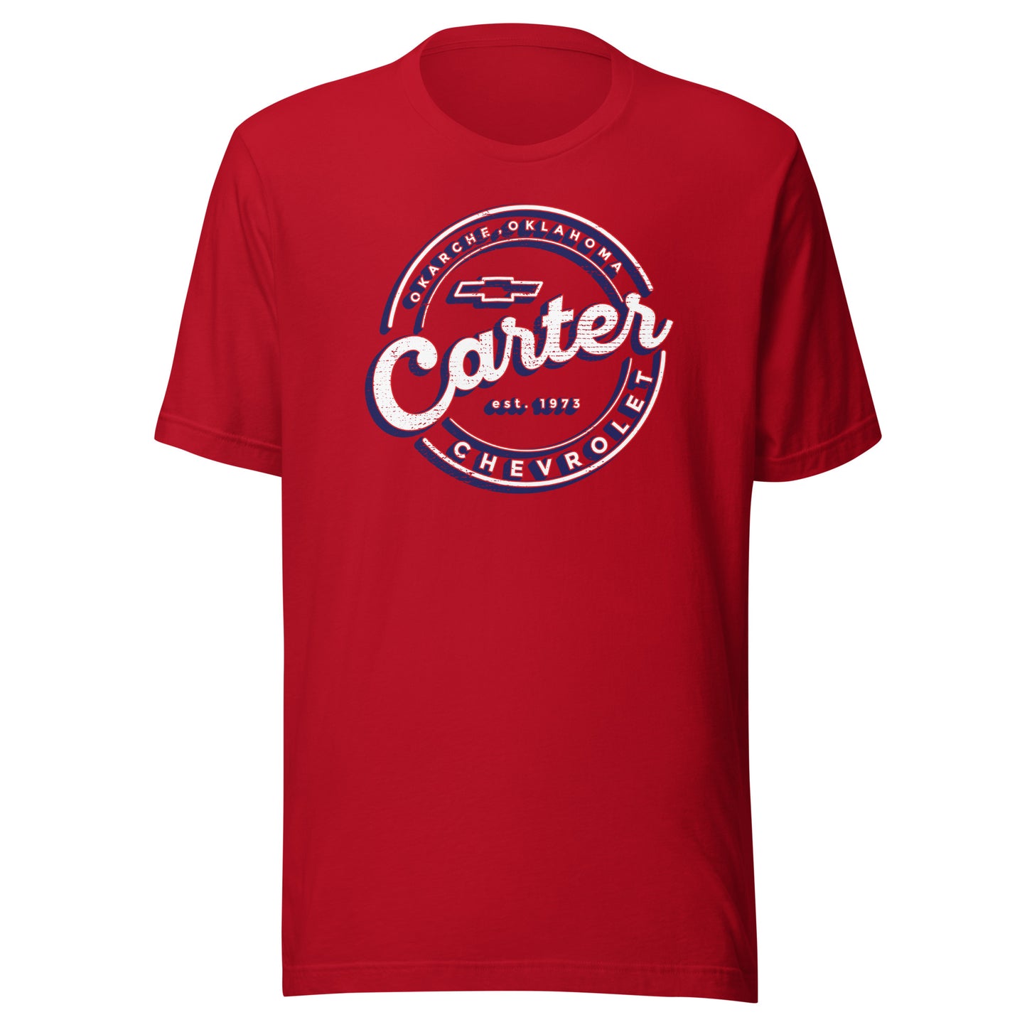 Distressed Red, White & Blue Round Carter