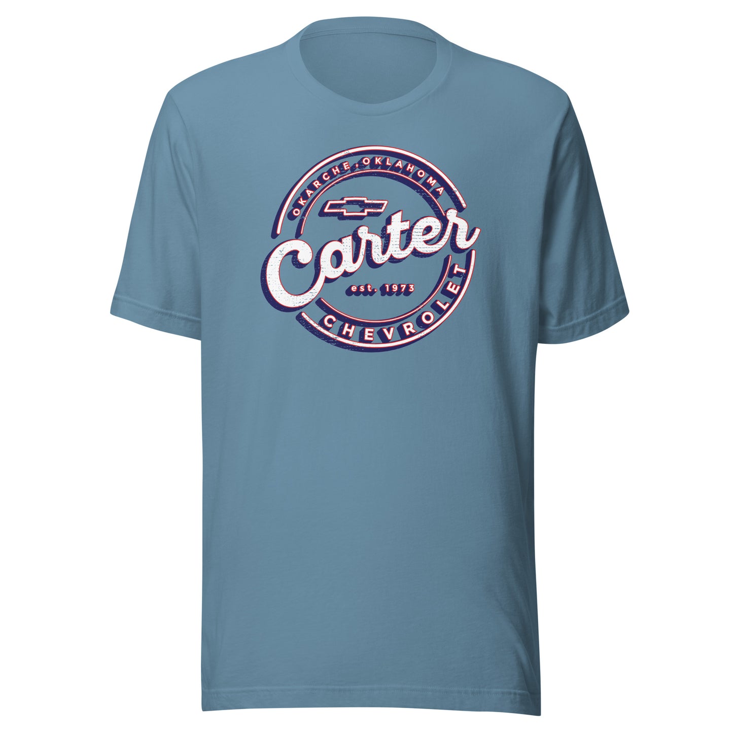 Distressed Red, White & Blue Round Carter