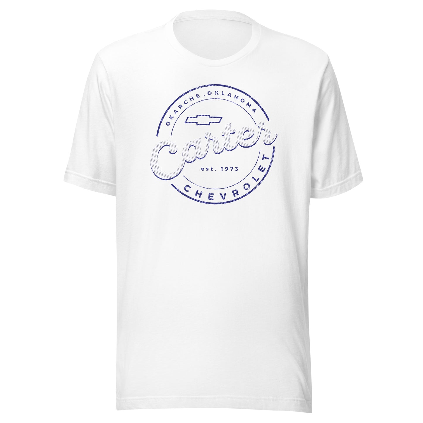 Blue & White Dot Matrix Round Carter Logo