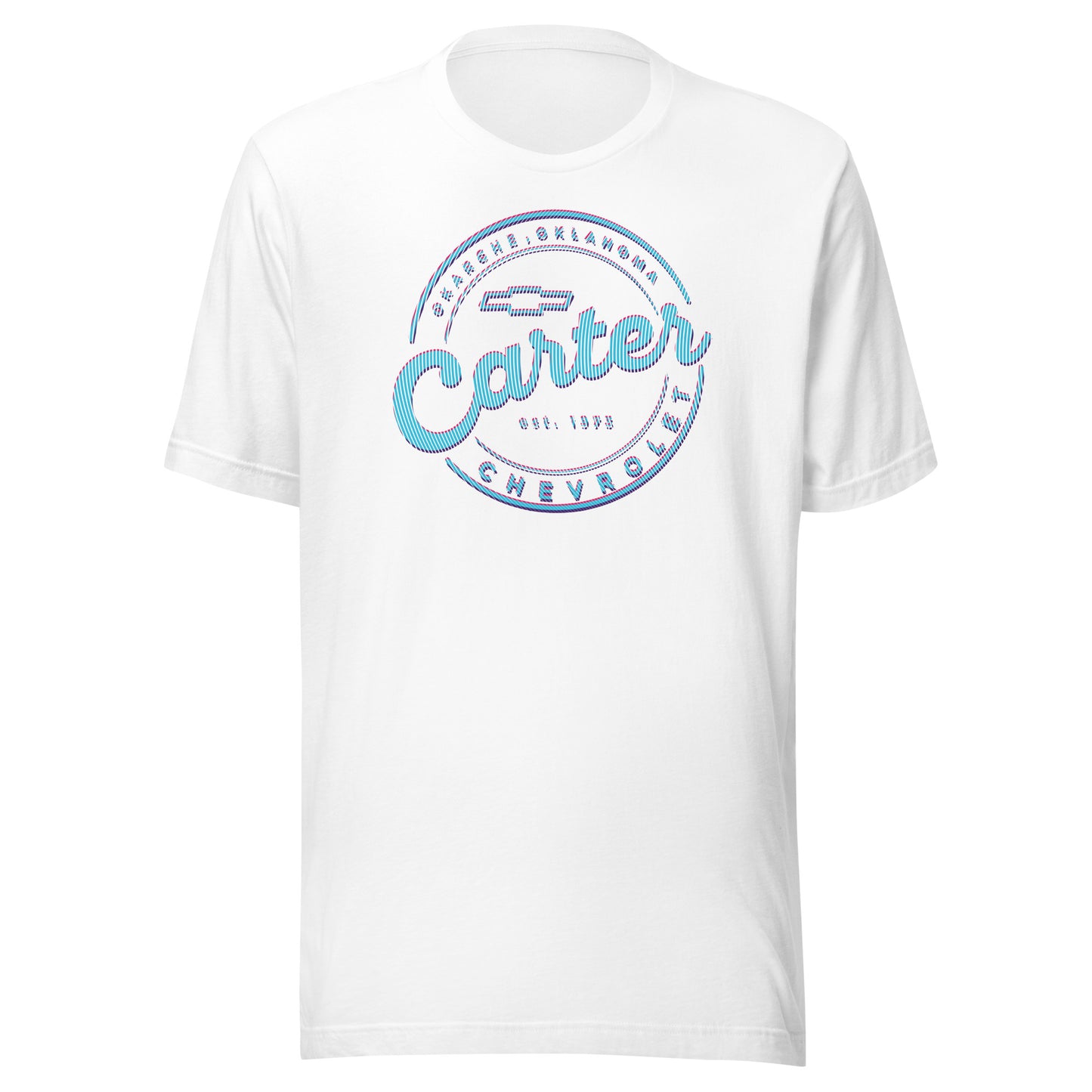 Blue, Pink & Purple Lines Round Carter Logo