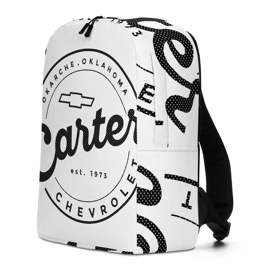 Minimalist Backpack - Black Dot Matrix Round Carter Logo