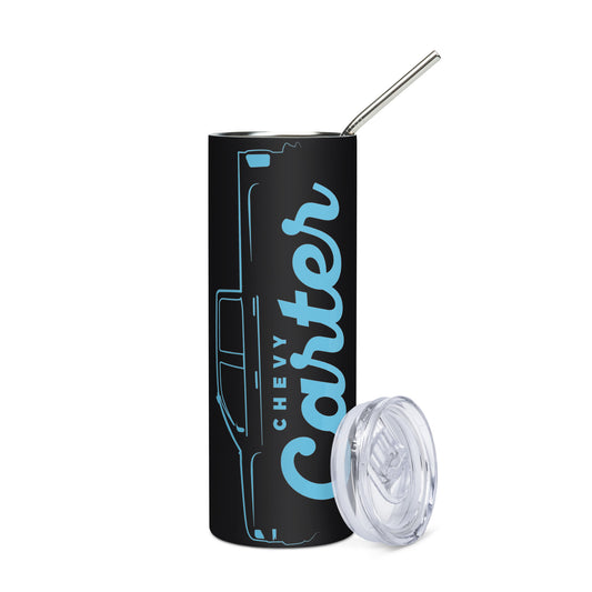 Stainless Steel Tumbler - Baby Blue Truck Silhouette