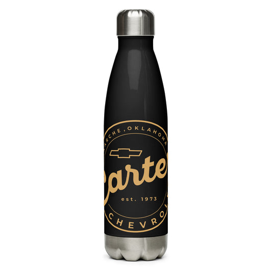 Stainless Steel Water Bottle - Carter Gold Round Logo