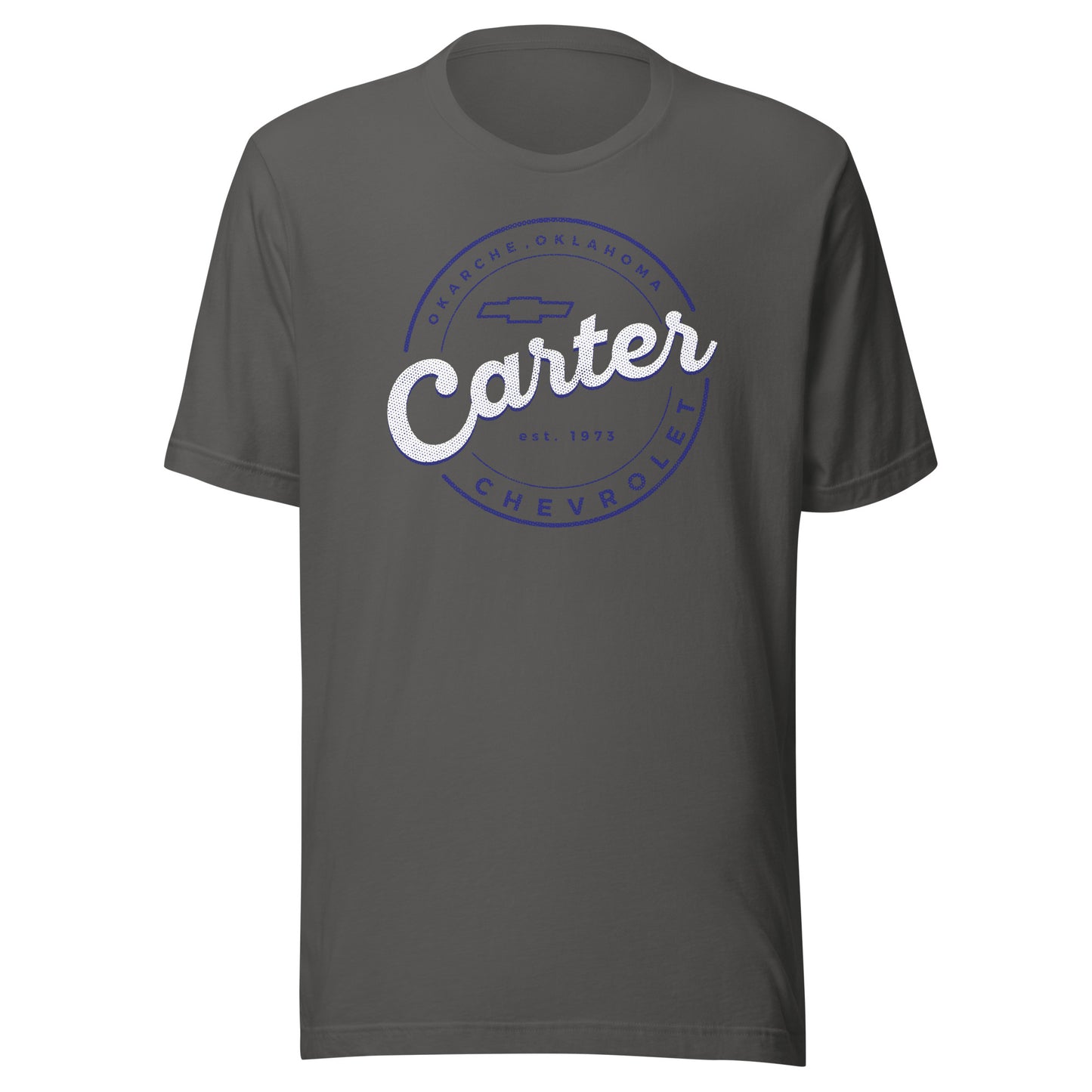 Blue & White Dot Matrix Round Carter Logo