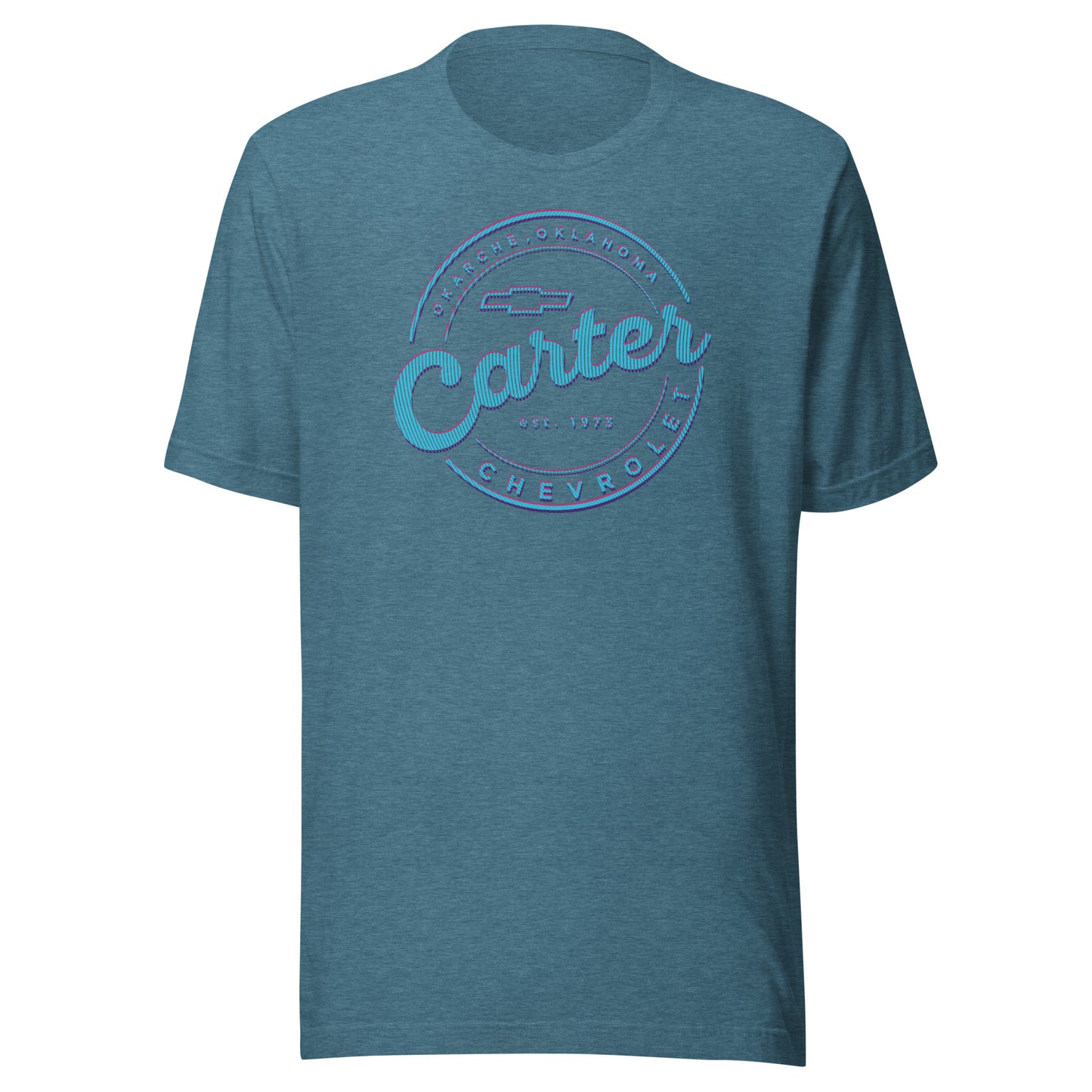 Blue, Pink & Purple Lines Round Carter Logo