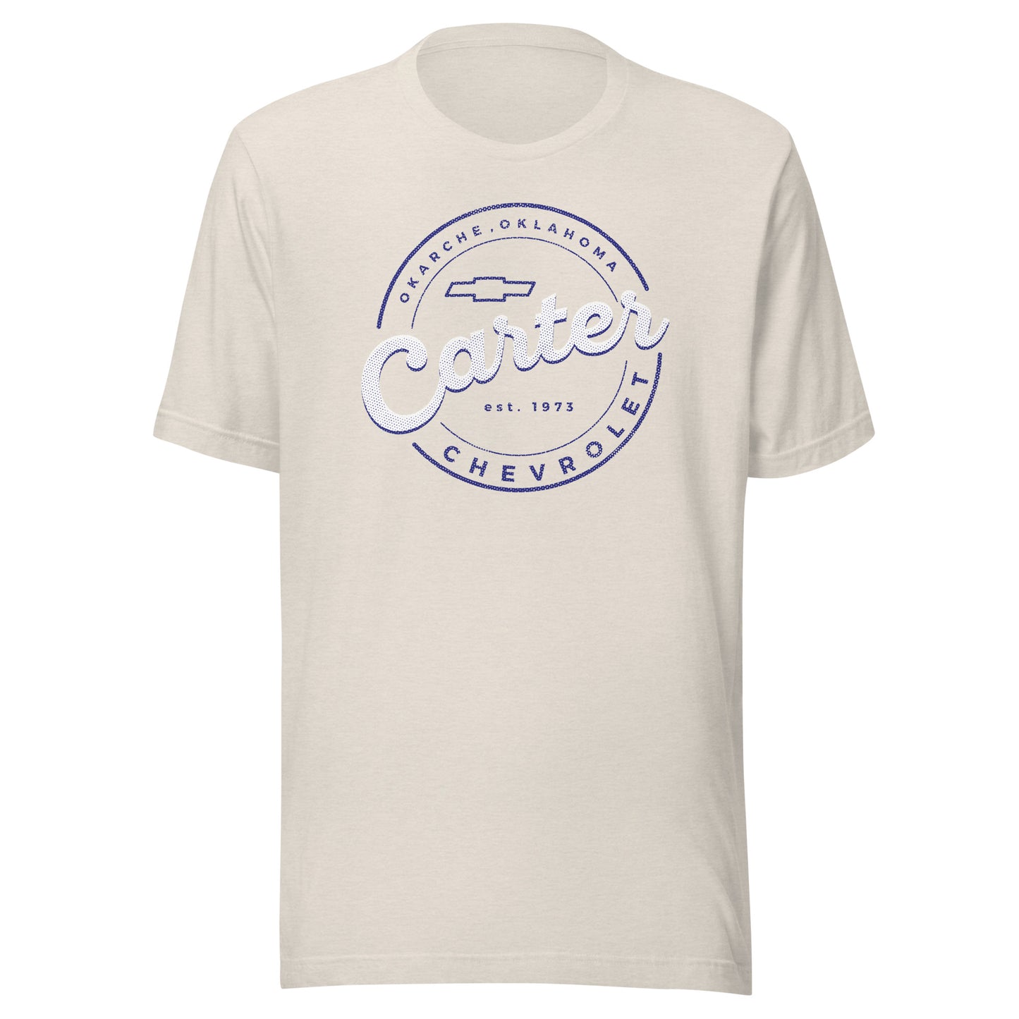 Blue & White Dot Matrix Round Carter Logo